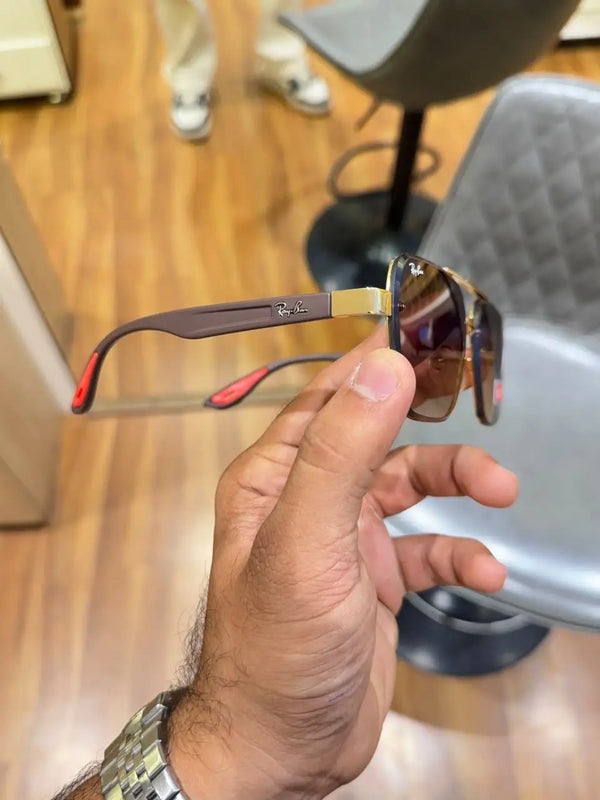 rayban 24006 gold brown shaded
