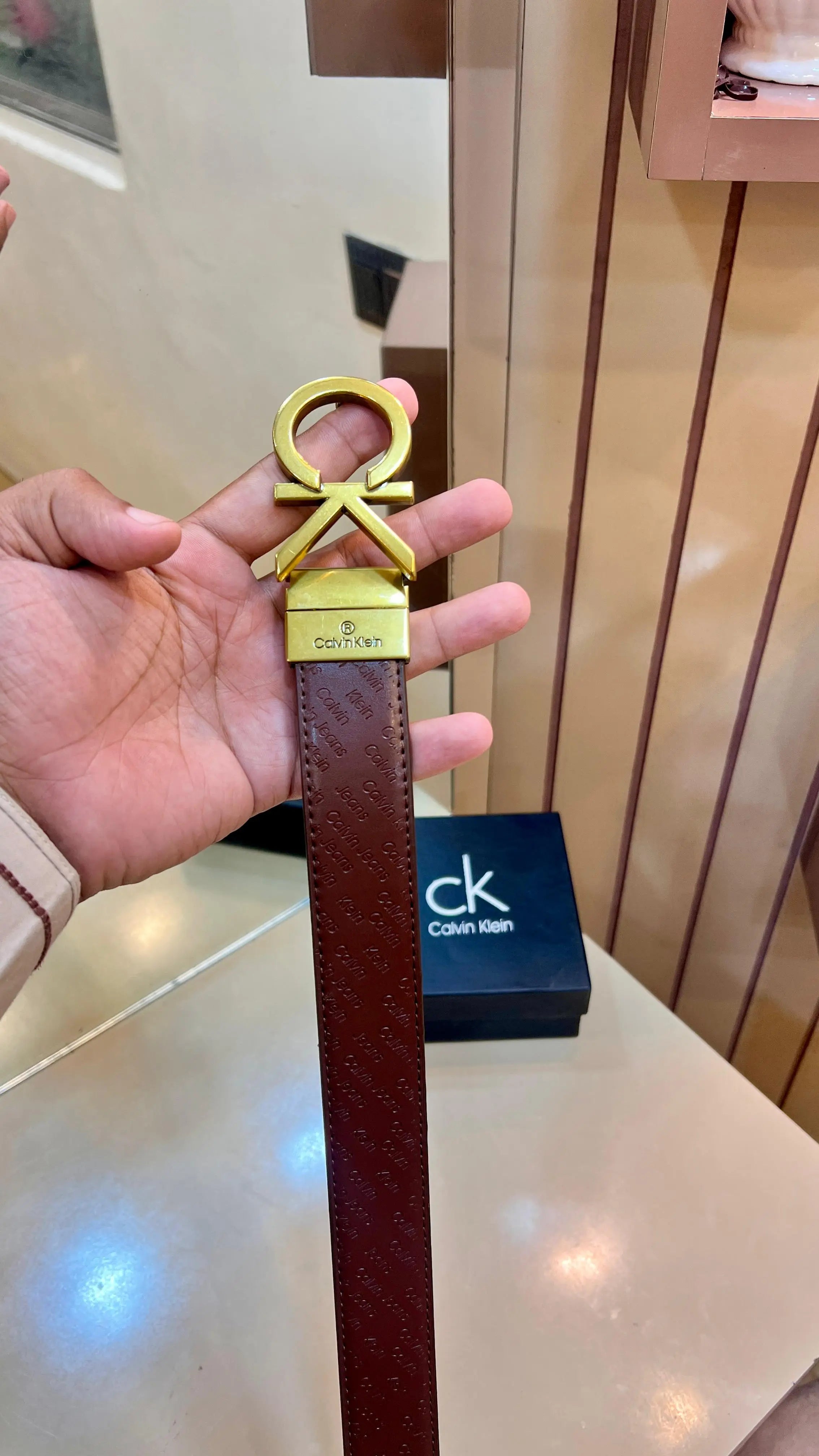 CK CALVIN KLEIN PREMIUM QUALITY EMBOSSED REVERSEABLE WITH OG BOX CK-511 Secondary image