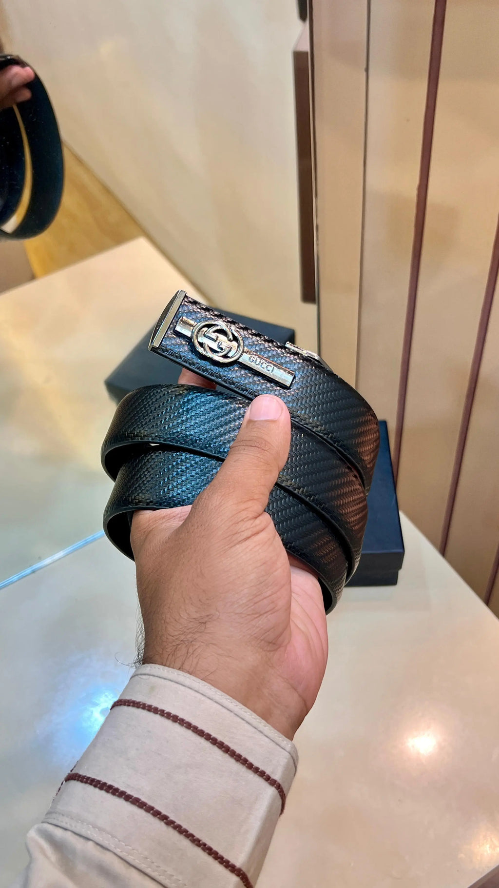 GG GUCCI PREMIUM QUALITY IMP REVERSEABLE BELT WITH OG BOX