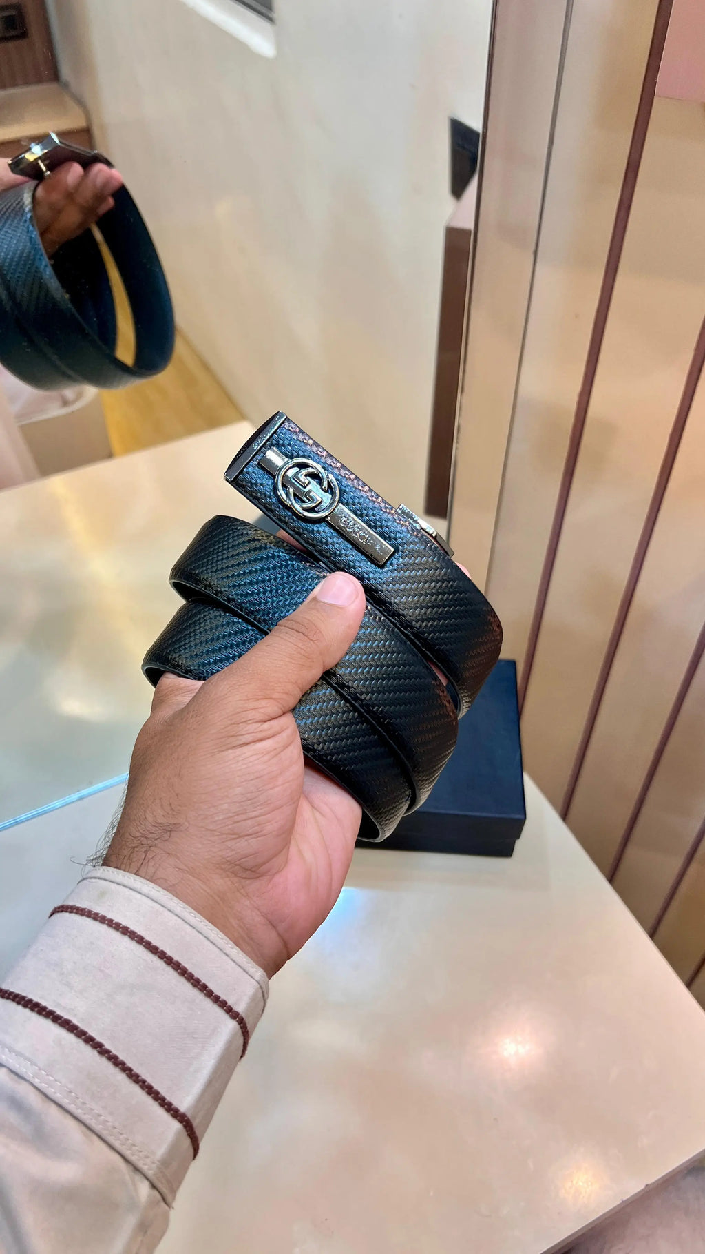 GG GUCCI PREMIUM QUALITY IMP REVERSEABLE BELT WITH OG BOX