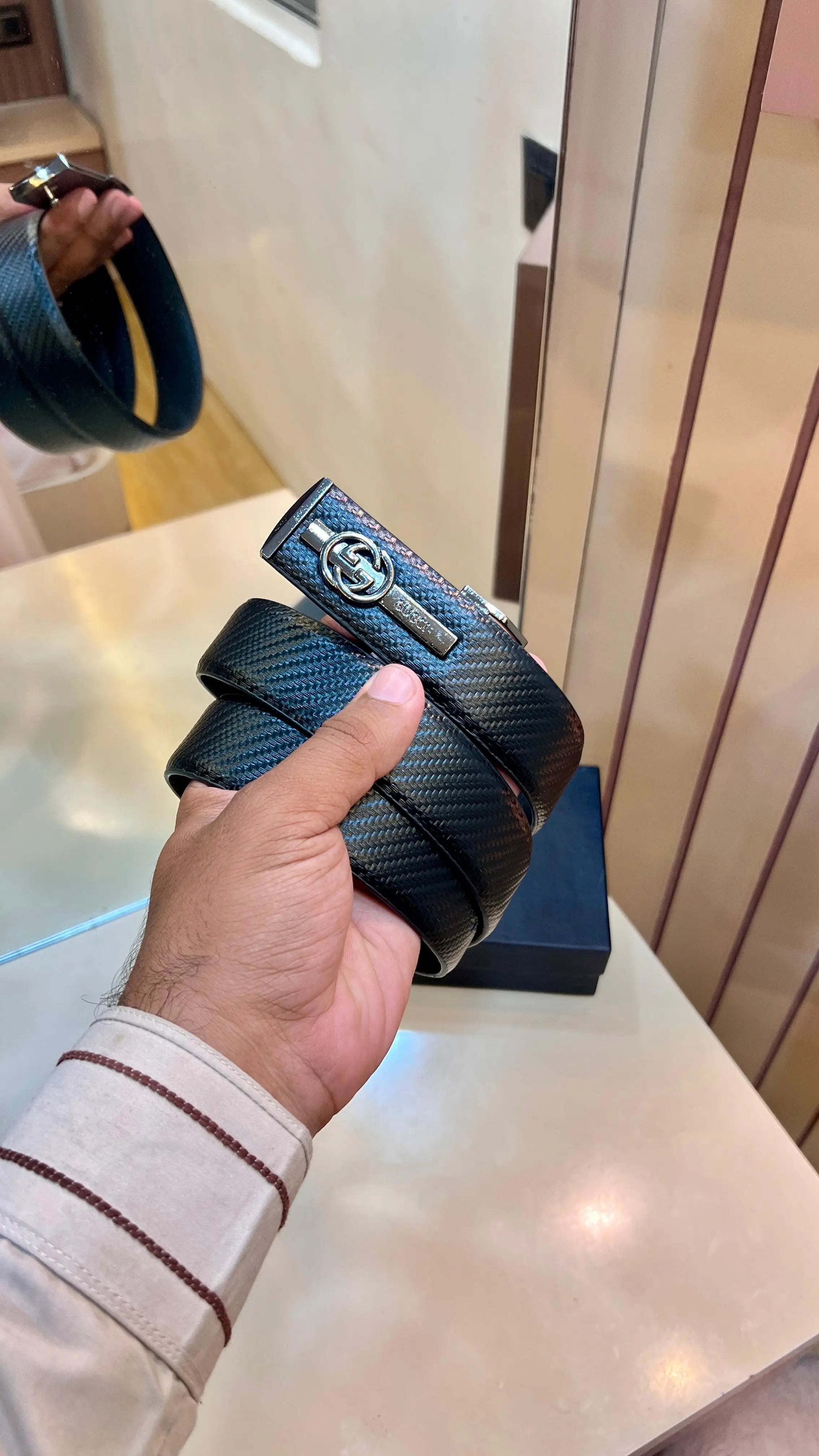 GG GUCCI PREMIUM QUALITY IMP REVERSEABLE BELT WITH OG BOX
