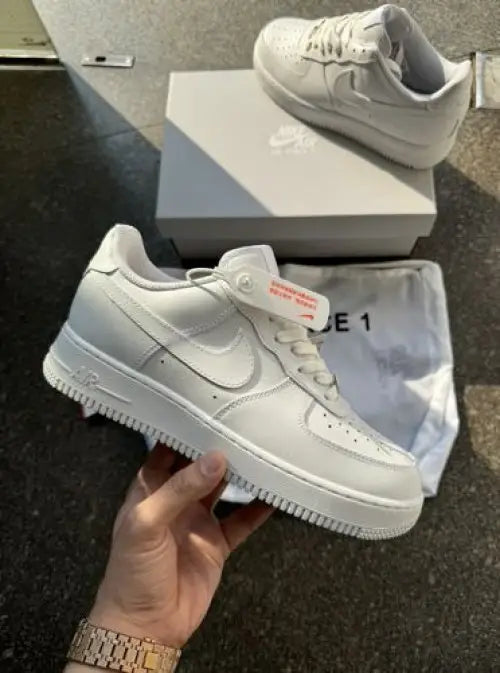 Nik e Airforce 1 Short Leather Men White Bustbag Bill CarryBag 1 Bottle lace Fixx Only