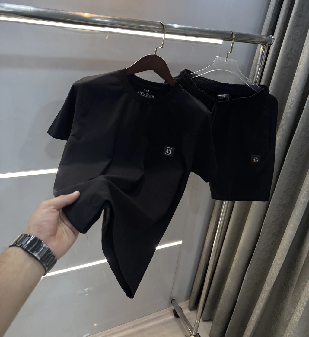 Armani Exchange Black Logo Work Premium Cord Set
