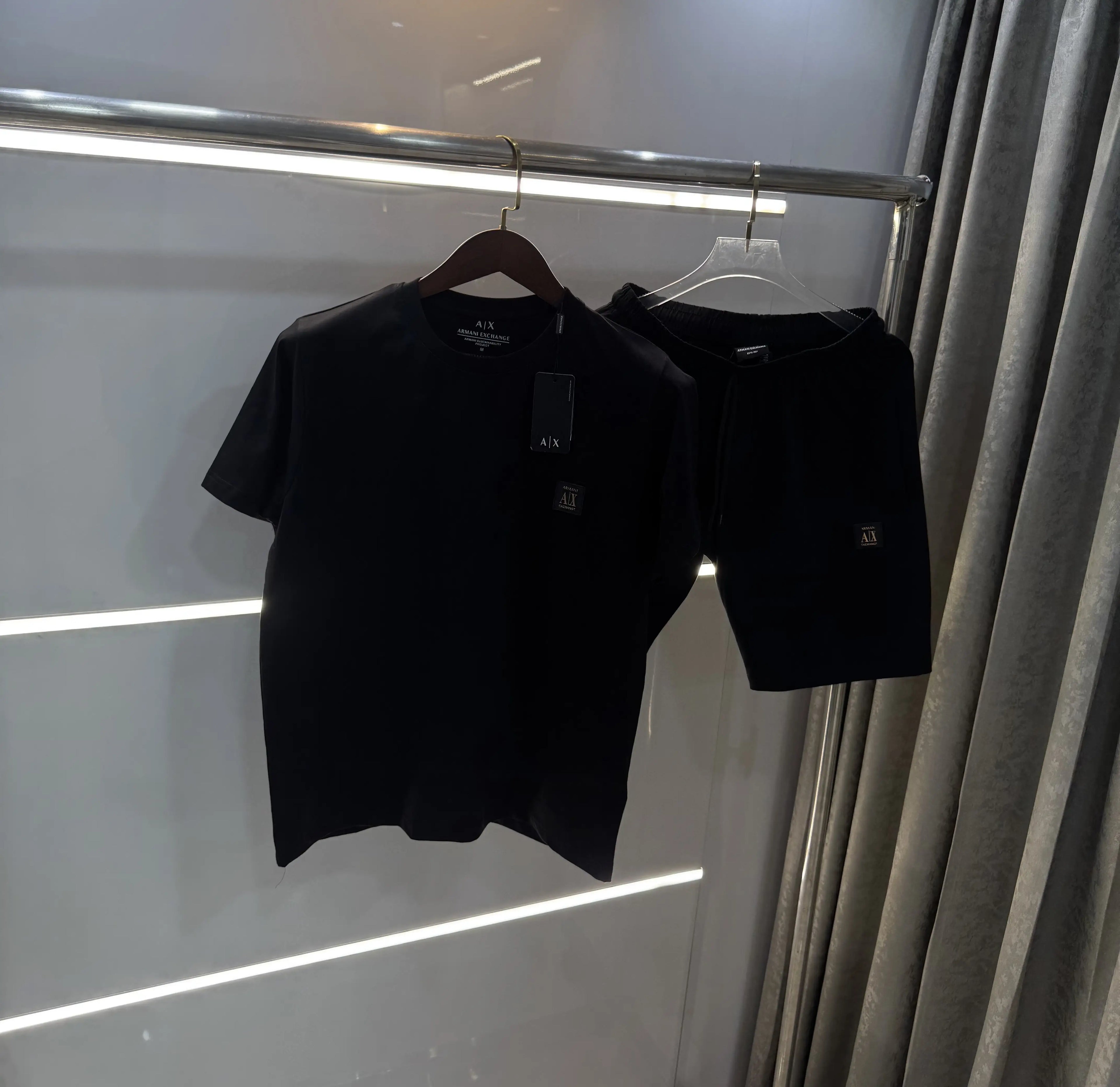 Armani Exchange Black Logo Work Premium Cord Set