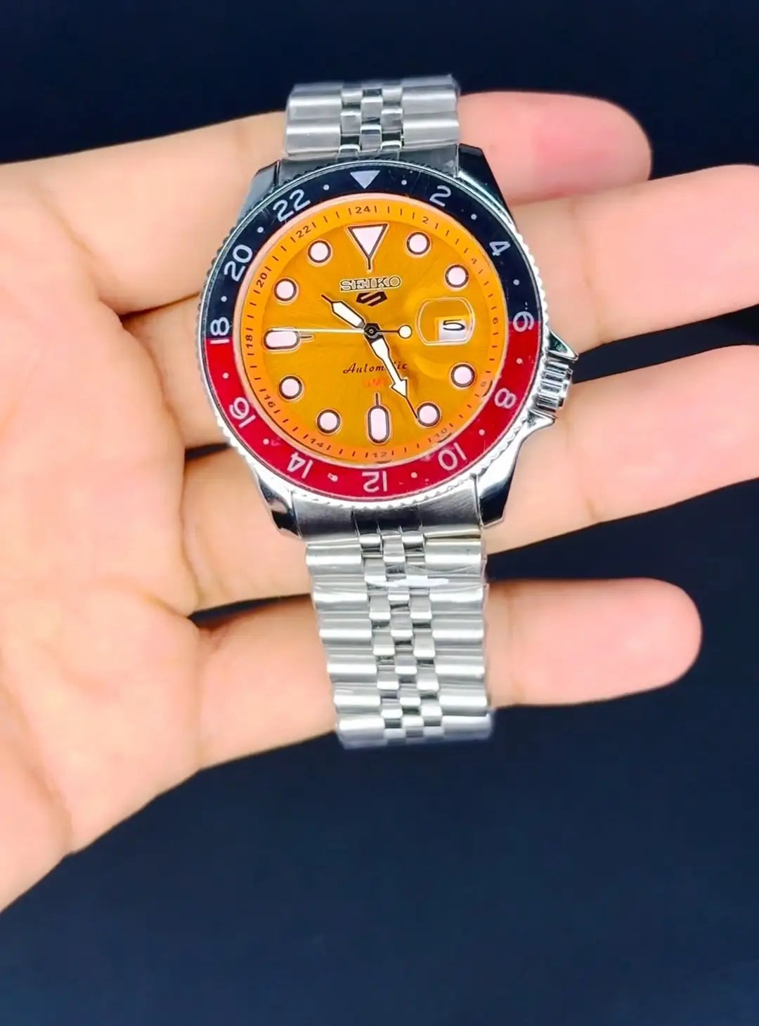 SEIKO 5 SPORTS GMT ORANGE BLACK Main image