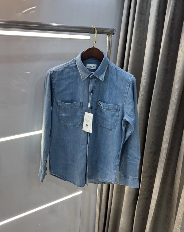 Lacost e Greenish Embroidery Logo Premium Denim Shirt
