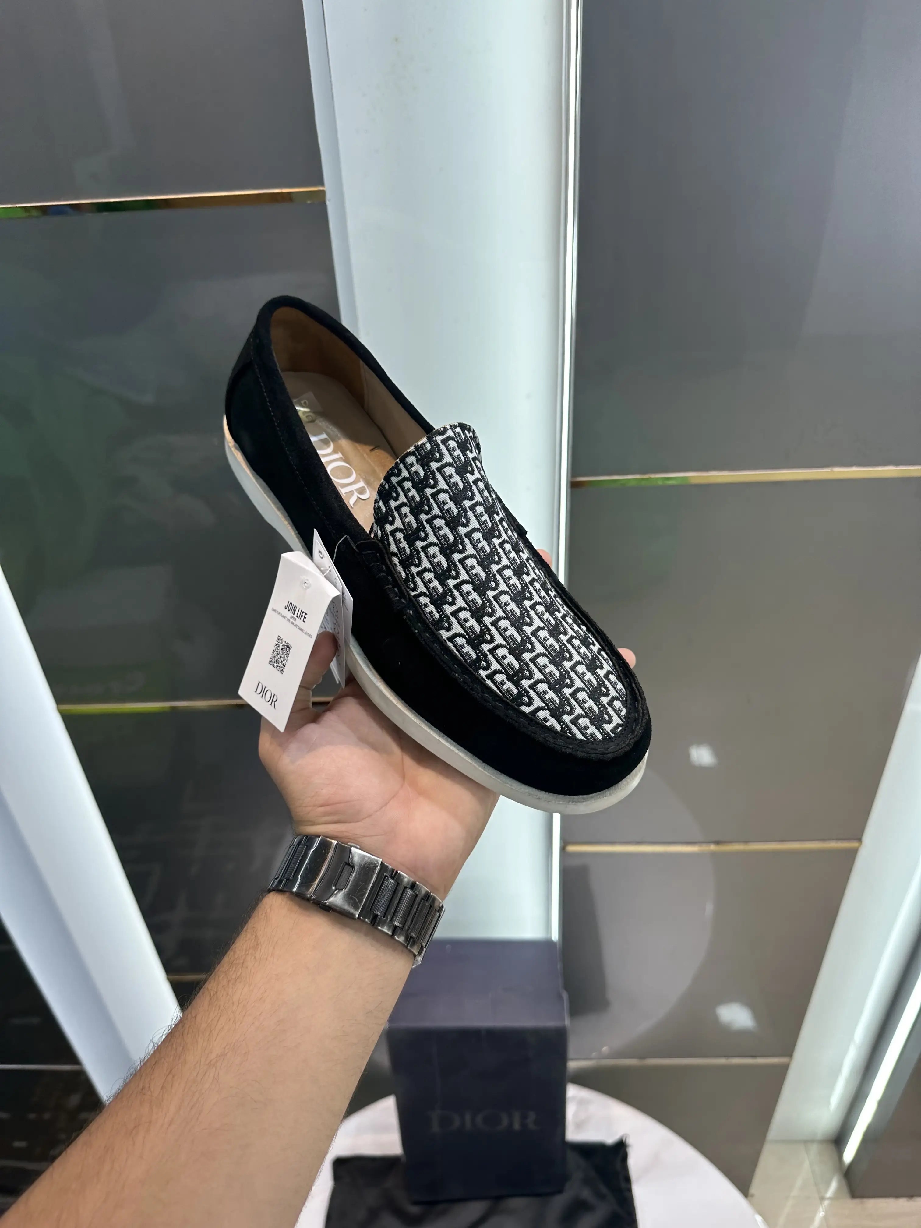 Dior_Black Monogram Premium Formal Loafers Secondary image