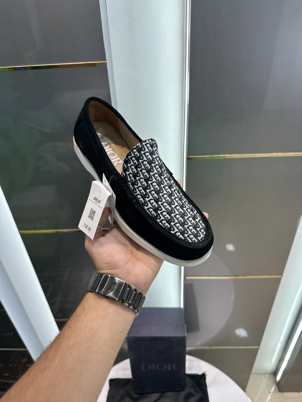 Dior_Black Monogram Premium Formal Loafers