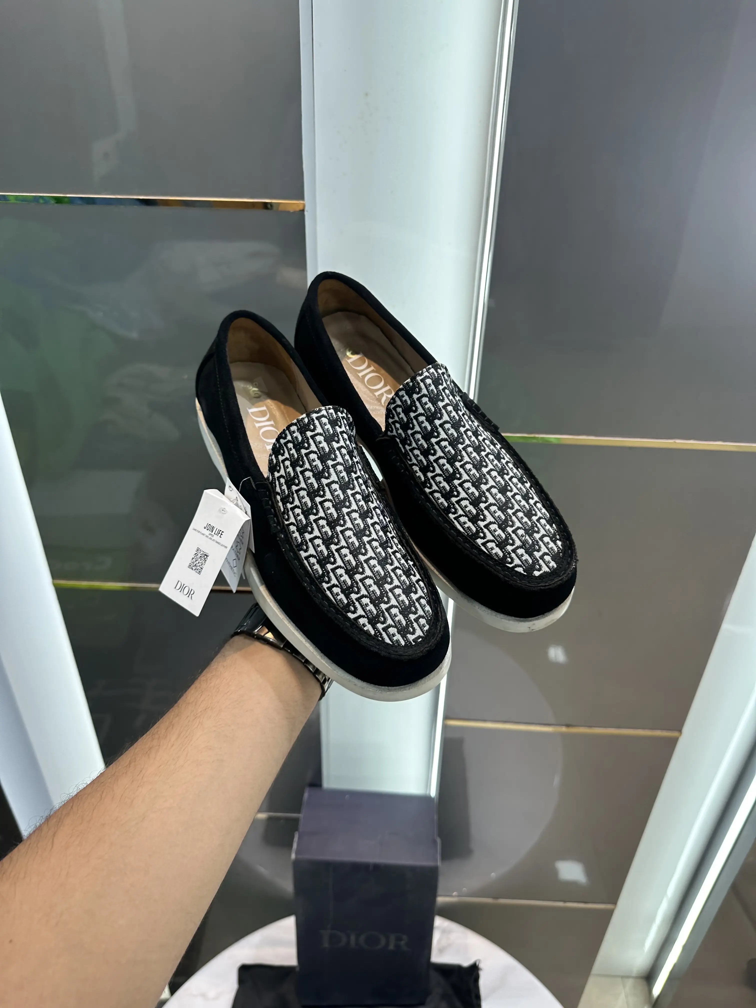 Dior_Black Monogram Premium Formal Loafers