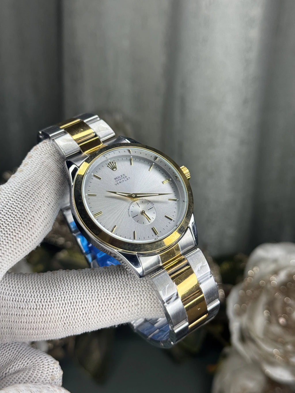Role x Veriflat Dual Tone White Premium Watch