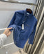Lacost e Dark Blue 2  Embroidery Logo Premium Denim Shirt