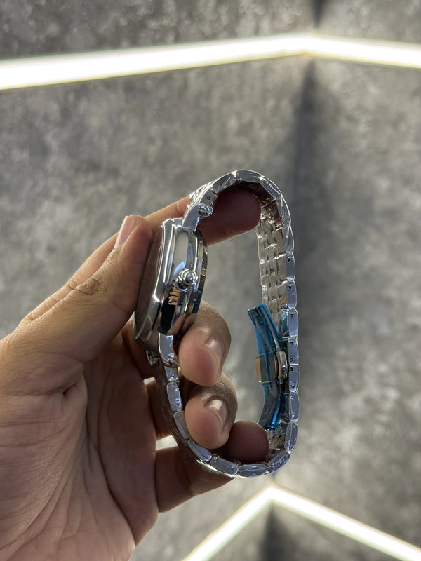 Mont Blanc Tourbillion Automatic Silver Blue