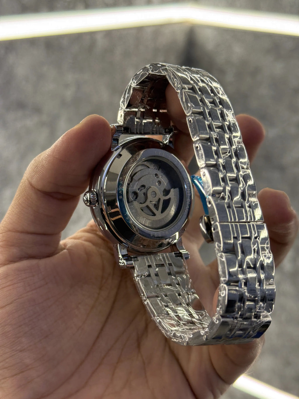Mont Blanc Tourbillion Automatic Silver Blue