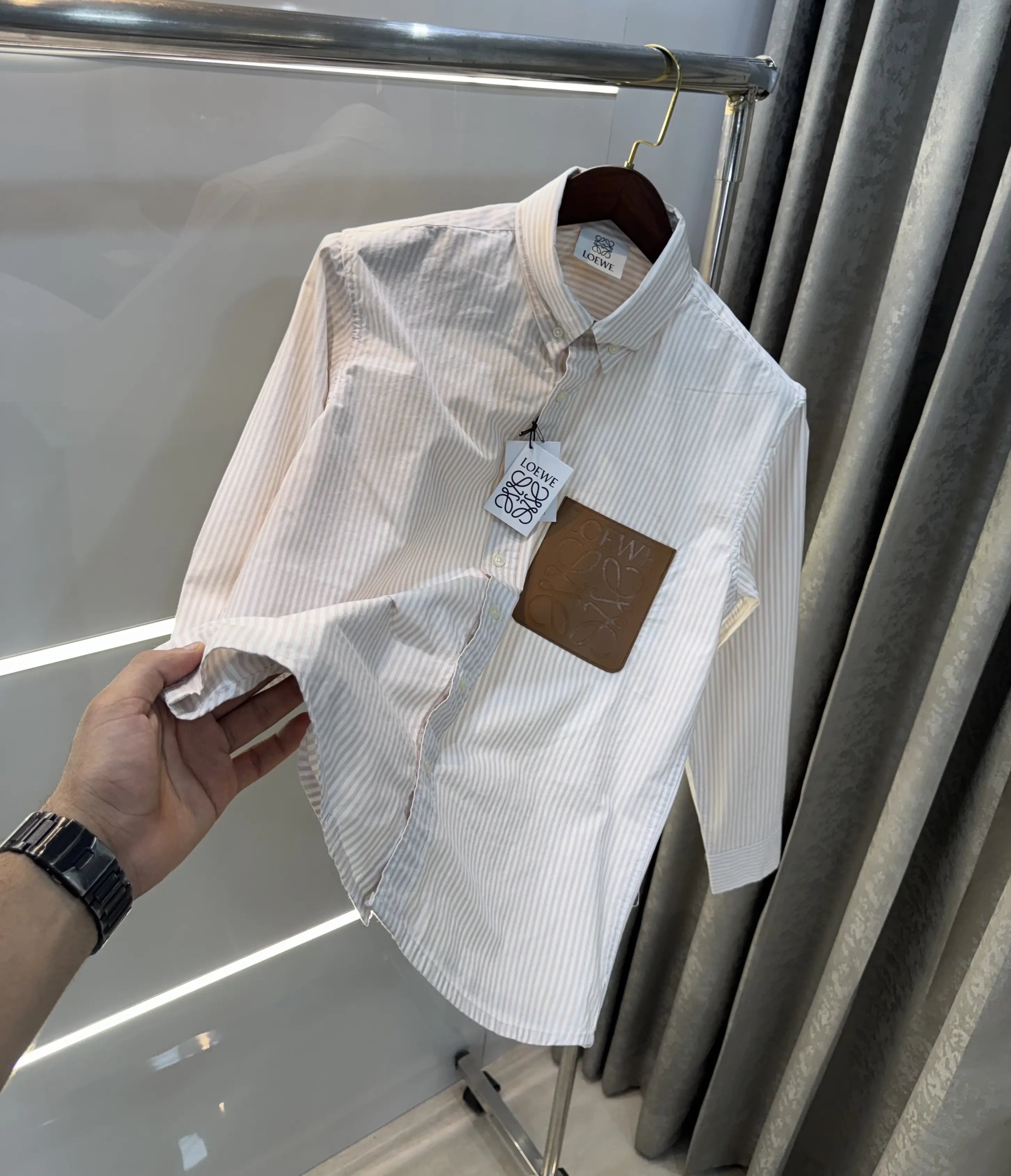 Loewe Beige Logo Patch Imported Shirt