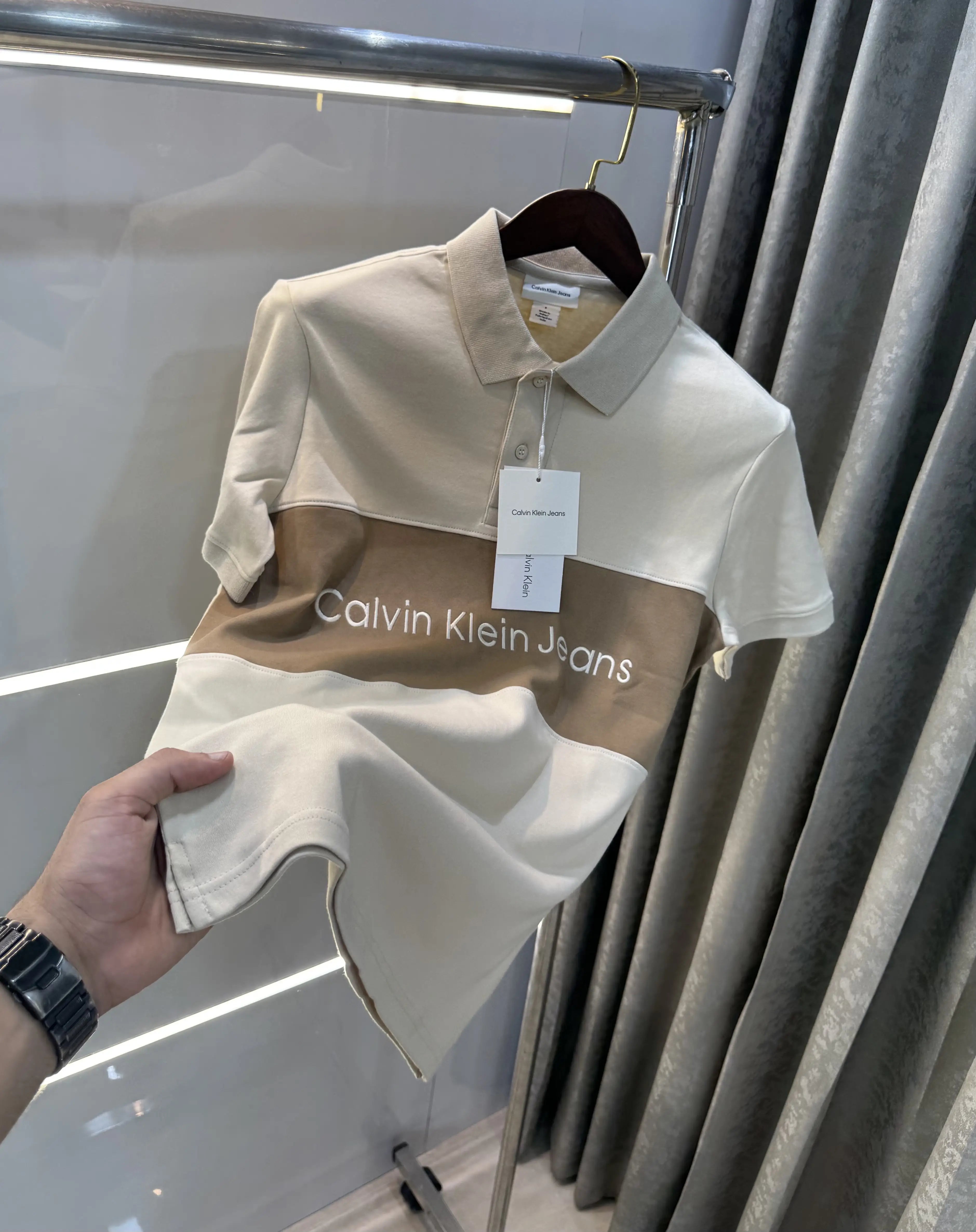 Calvin  Klein Beige Premium Polo T-Shirt Main image