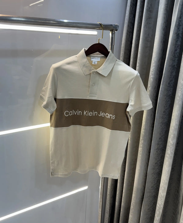Calvin  Klein Beige Premium Polo T-Shirt