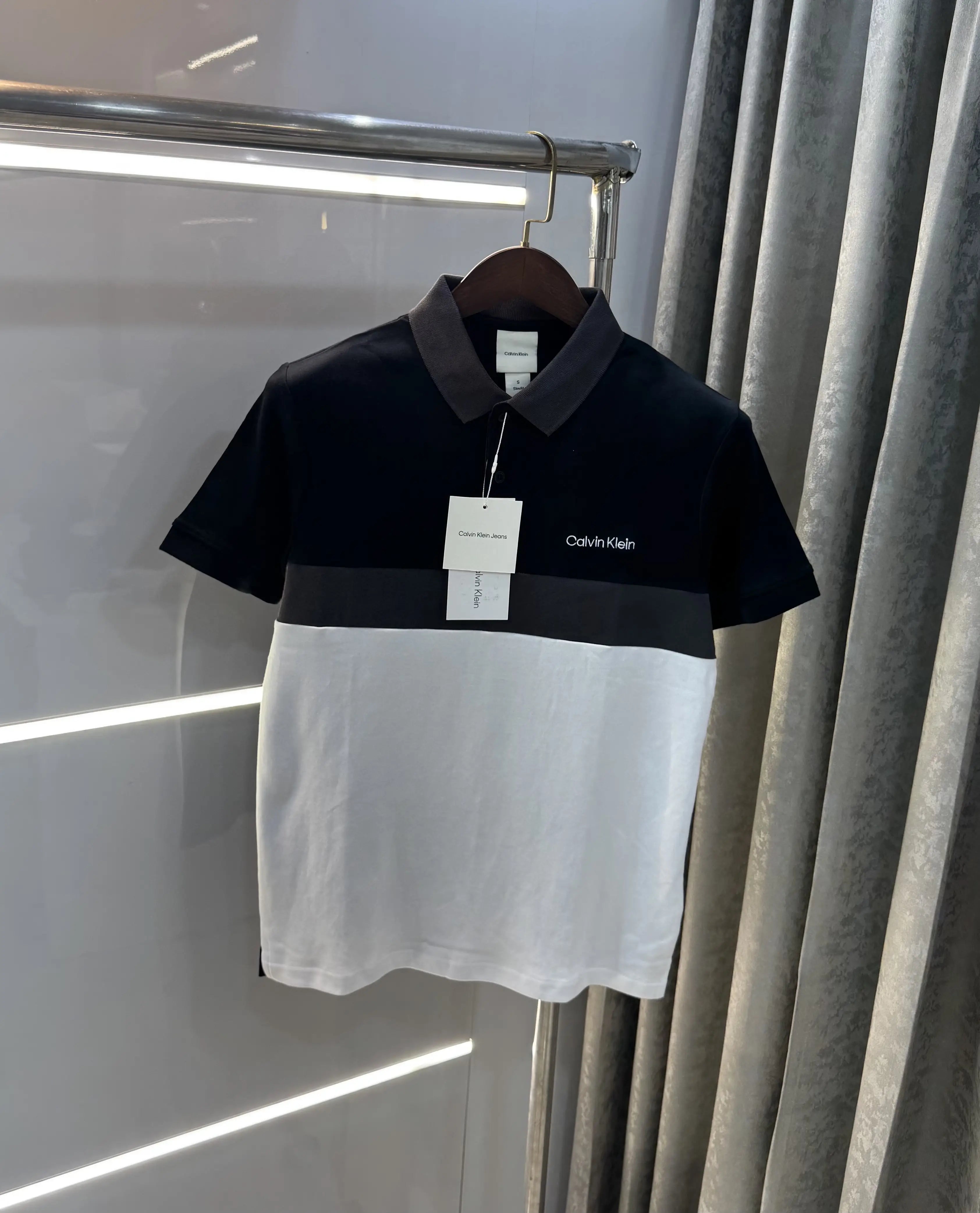 Calvin  Klein Grey White Premium Polo T-Shirt Secondary image