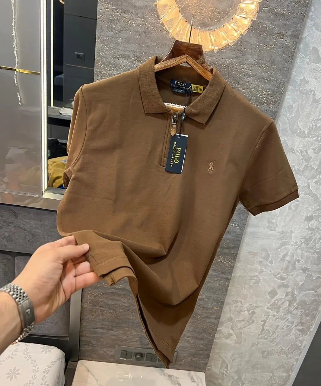 Ralph Lauren Brown Embroidery Logo Premium Classic Polo T-Shirt Main image