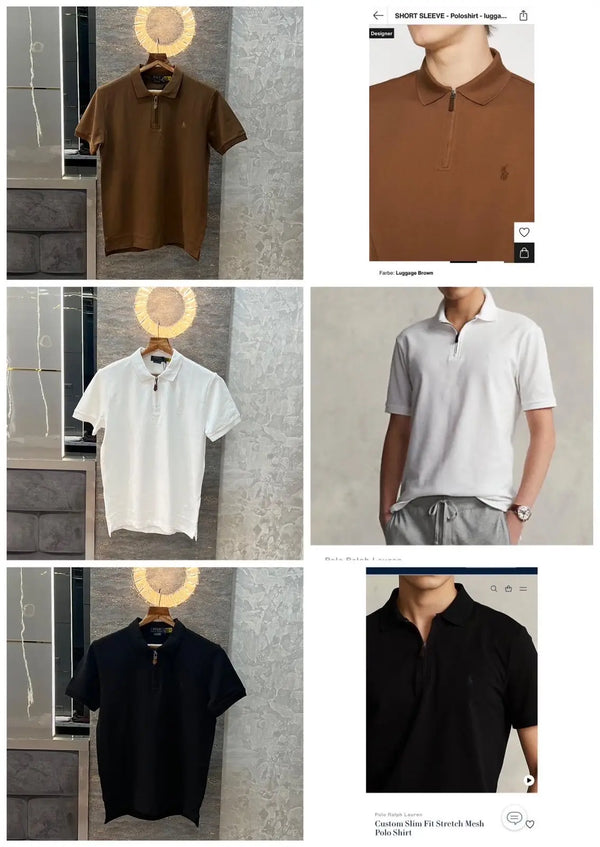 Ralph Lauren Black Embroidery Logo Premium Classic Polo T-Shirt
