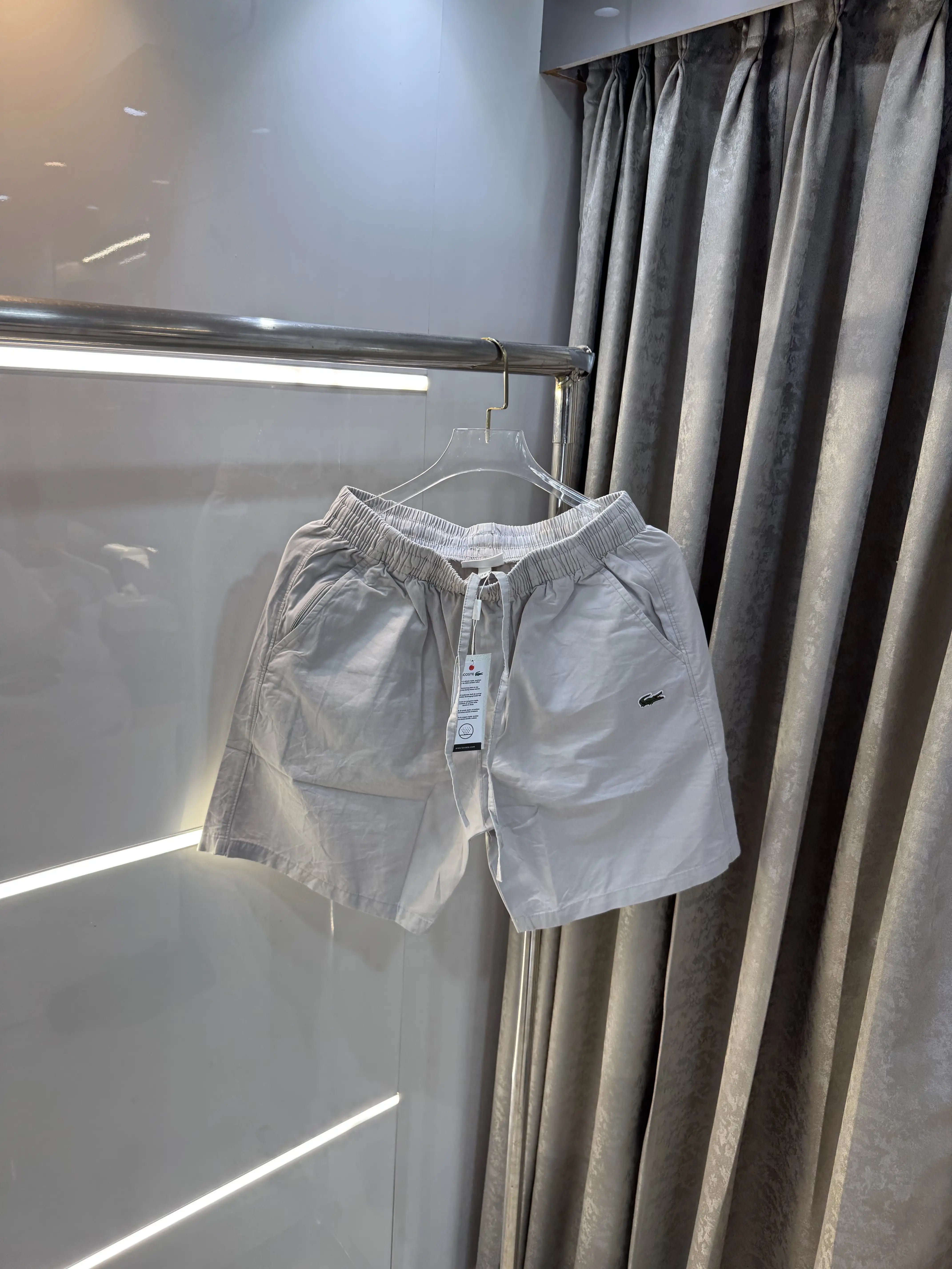 Lacoste Light Grey Embroidery Logo Premium 🩳Shorts Main image