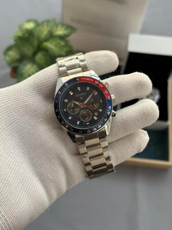 SEIKO PROSPEX BLUE RED ALL CHRONOGRAPH WORKING