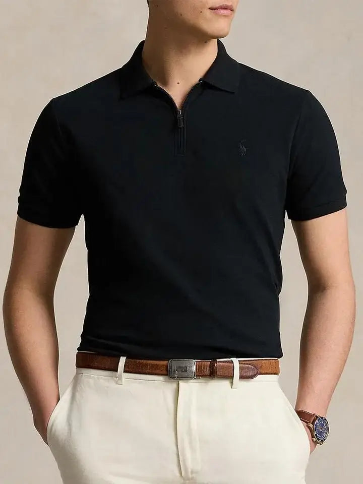 Ralph Lauren Black Embroidery Logo Premium Classic Polo T-Shirt Main image