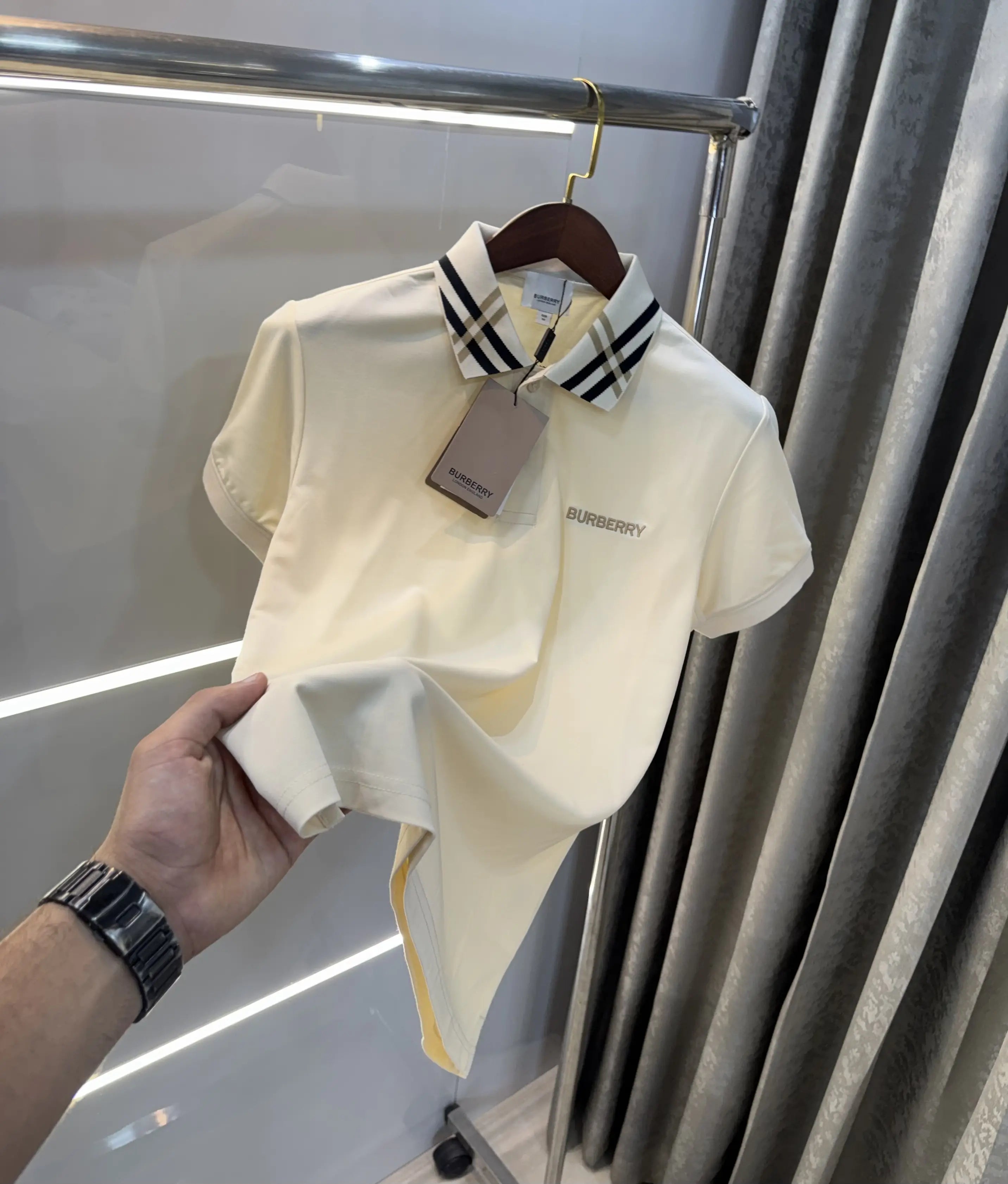 Burberr y Cream Imported Polo T-Shirt