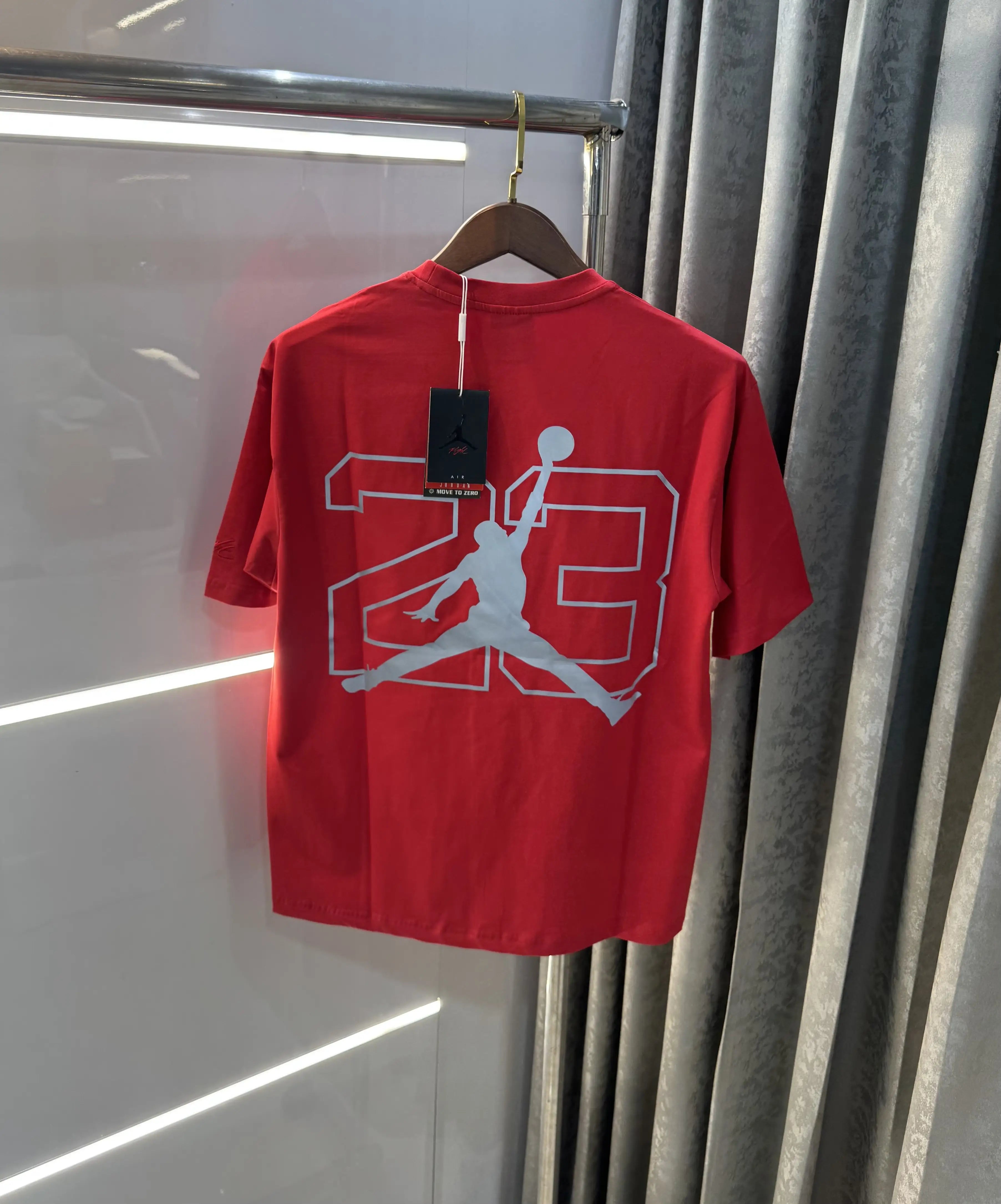 Air Jordan Red Reflective Logo Print Imported Oversized T-Shirt Main image