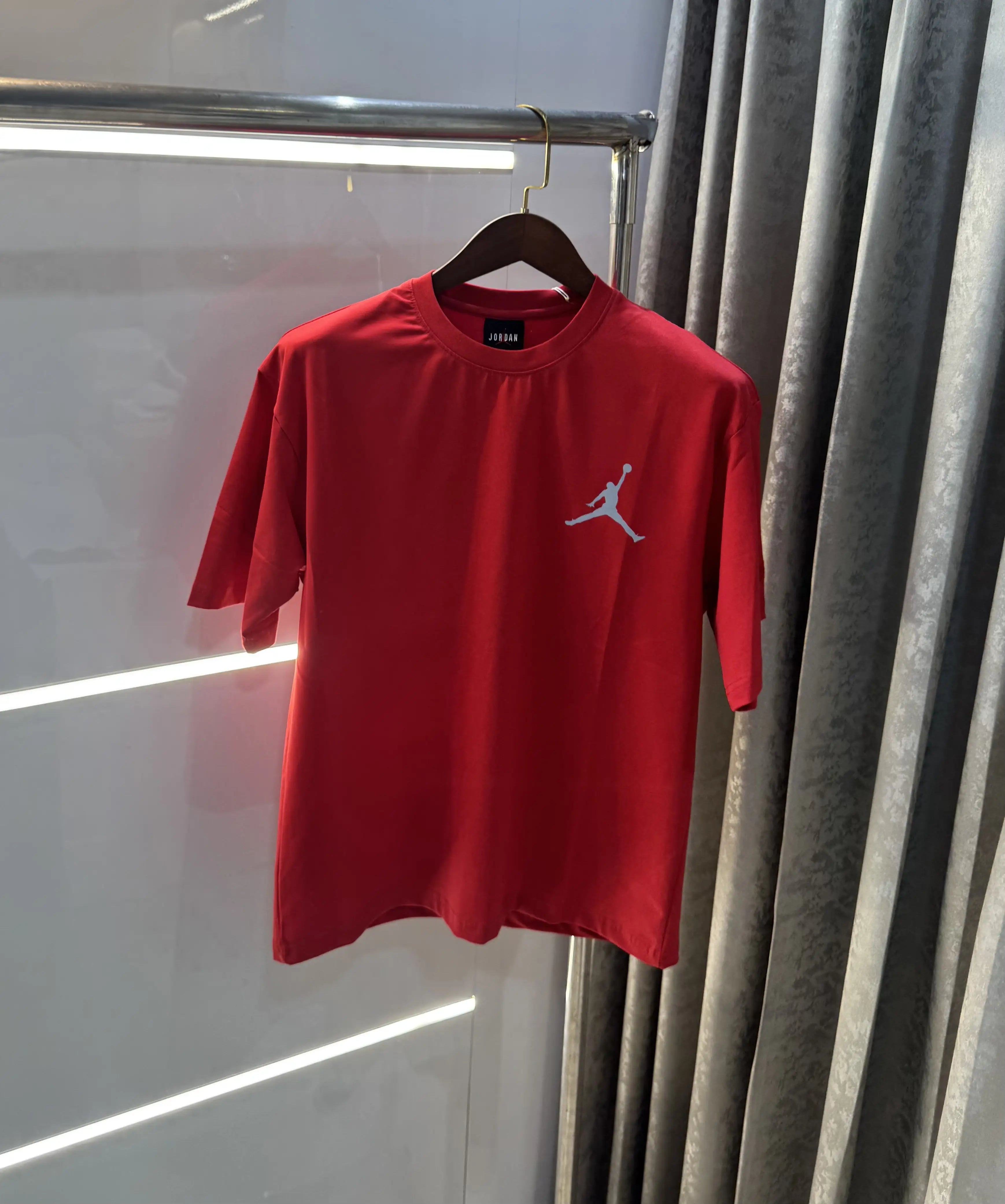 Air Jordan Red Reflective Logo Print Imported Oversized T-Shirt Secondary image