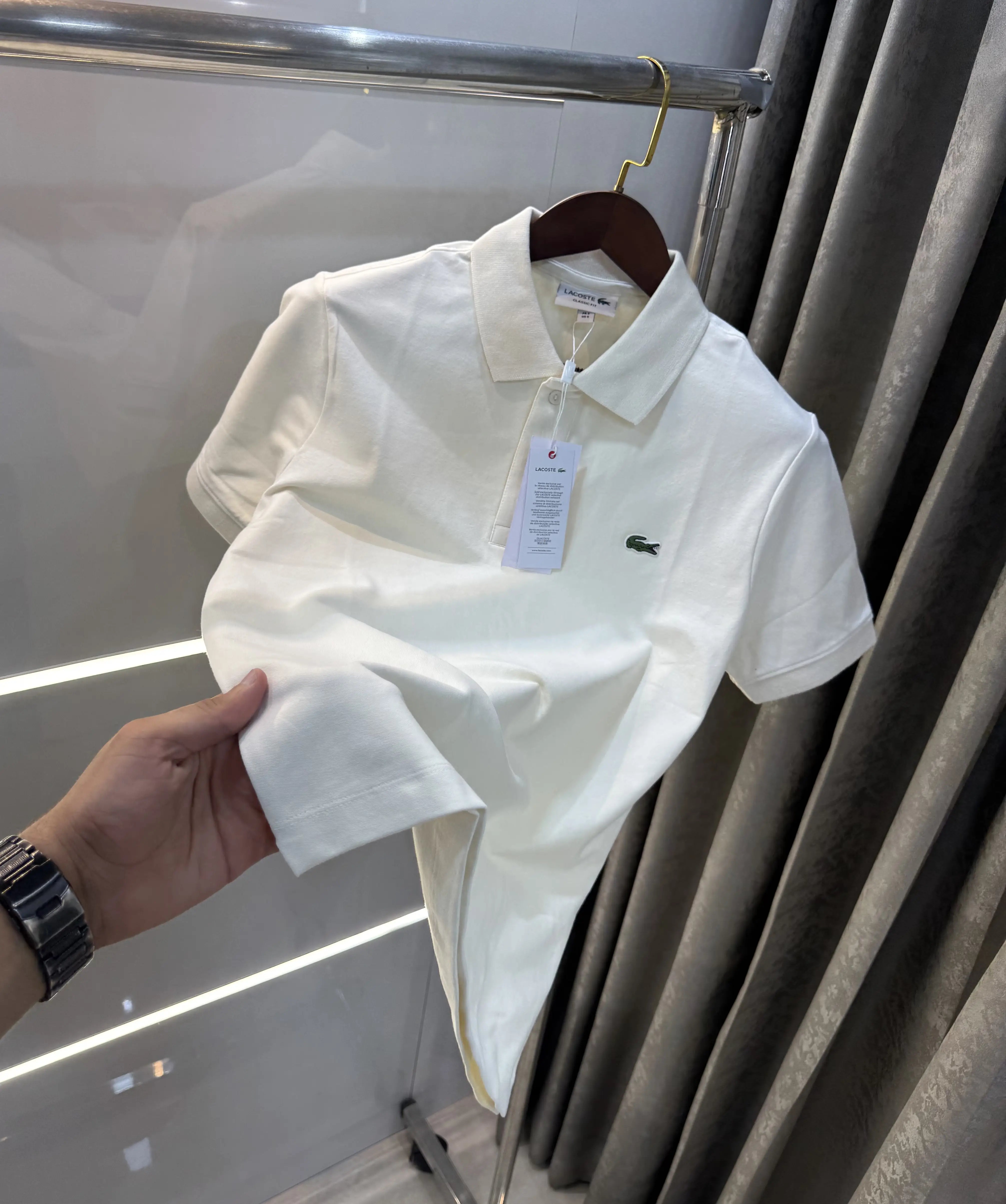 Lacost e Cream Logo Work Premium Polo T-Shirt Secondary image