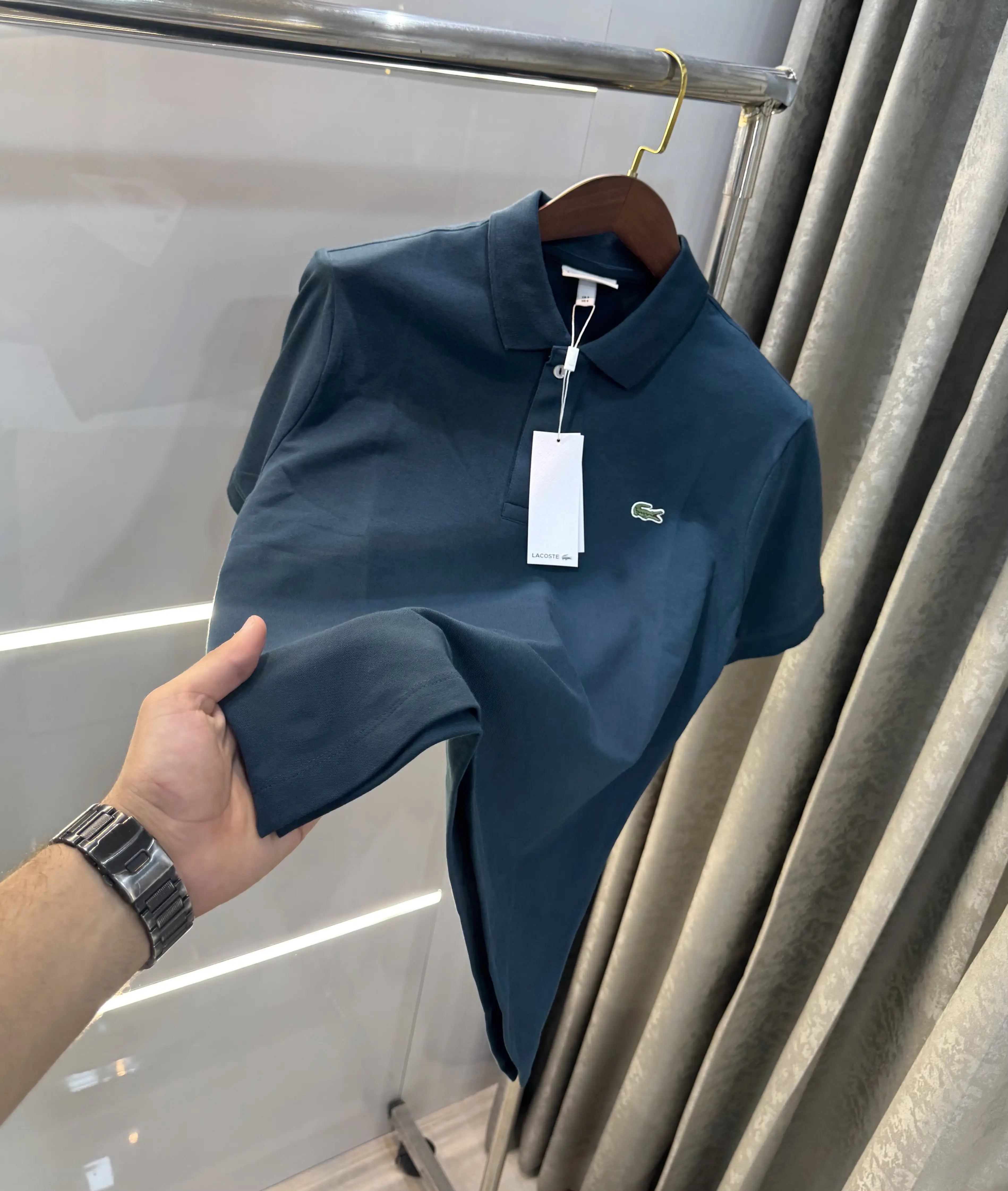 Lacost e Bottle Green Logo Work Premium Polo T-Shirt