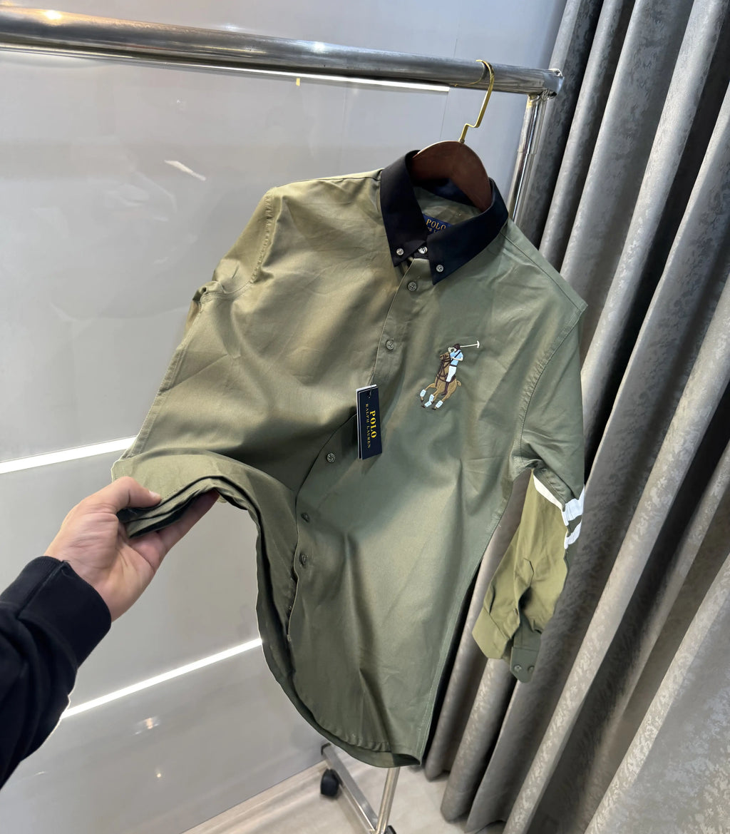 Ralph Lauren Olive Green Premium Classic Shirt