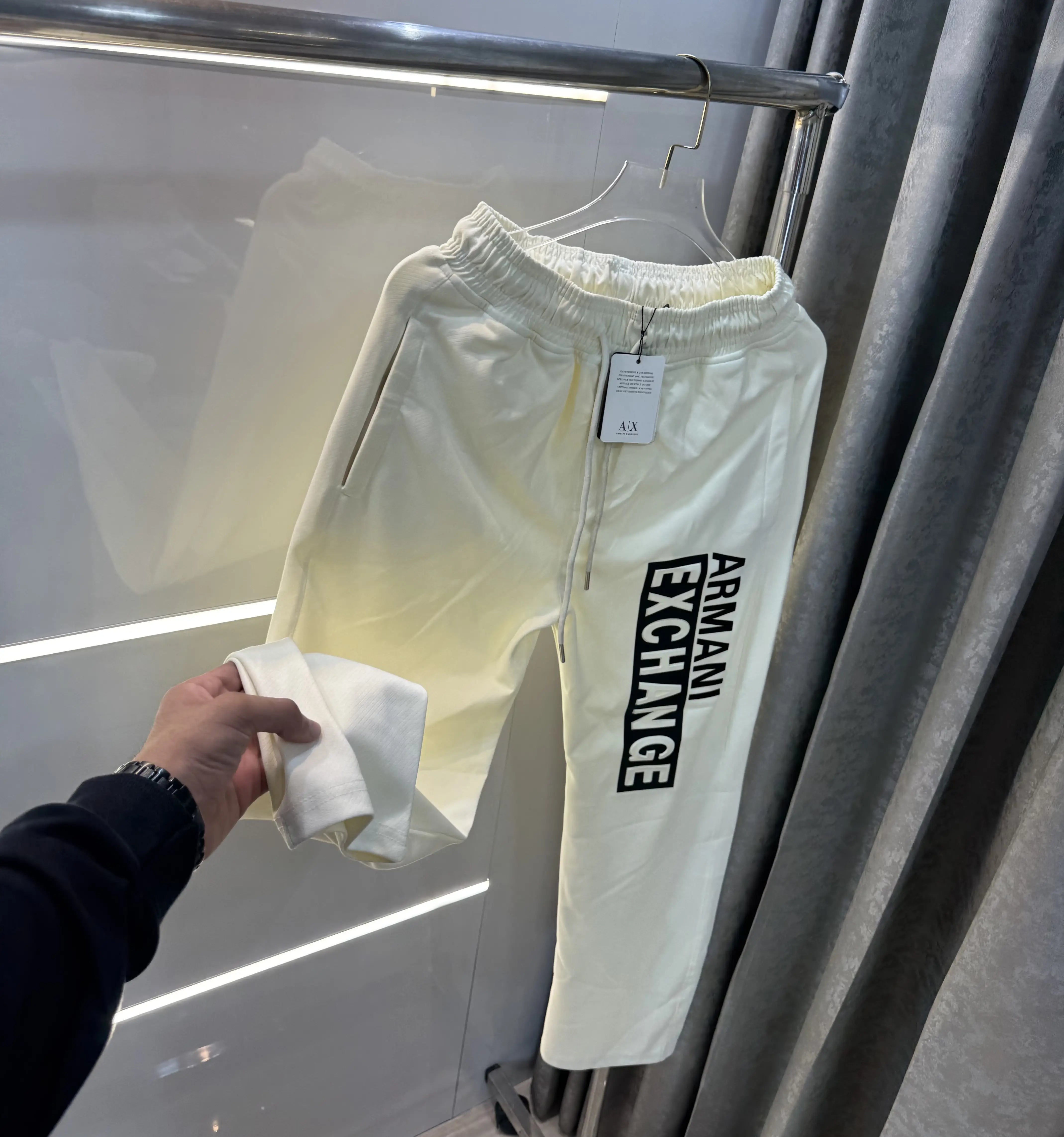 Armani Exchange Cream Premium Trackpant Secondary image