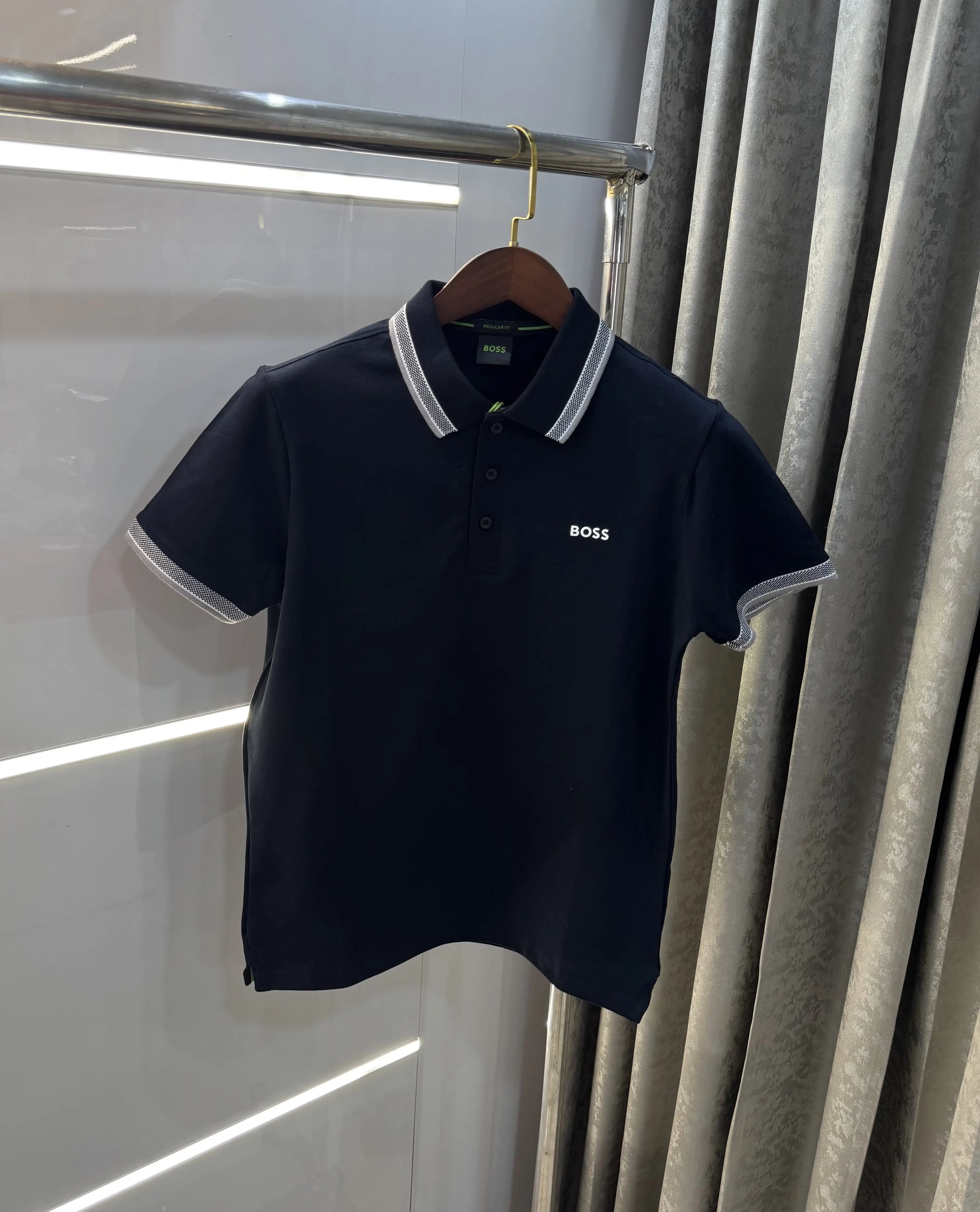 Hug o Boss Navy Blue Logo Work Premium Polo T-shirt Main image