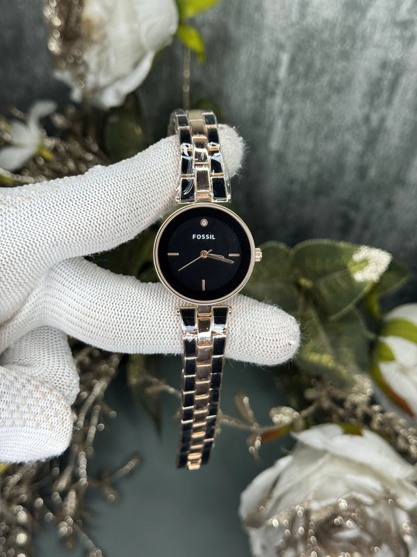 Fossi l Dual Tone Black Premium Ladies Watch