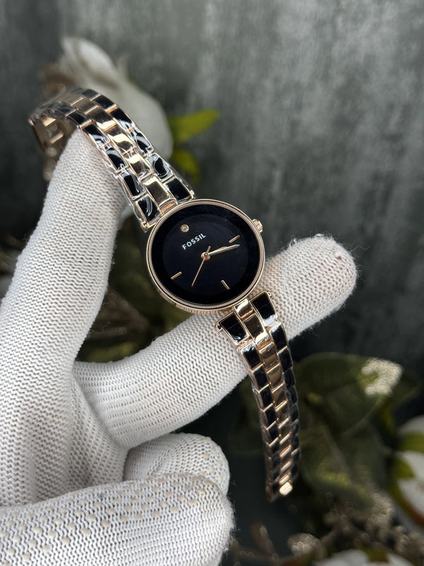 Fossi l Dual Tone Black Premium Ladies Watch