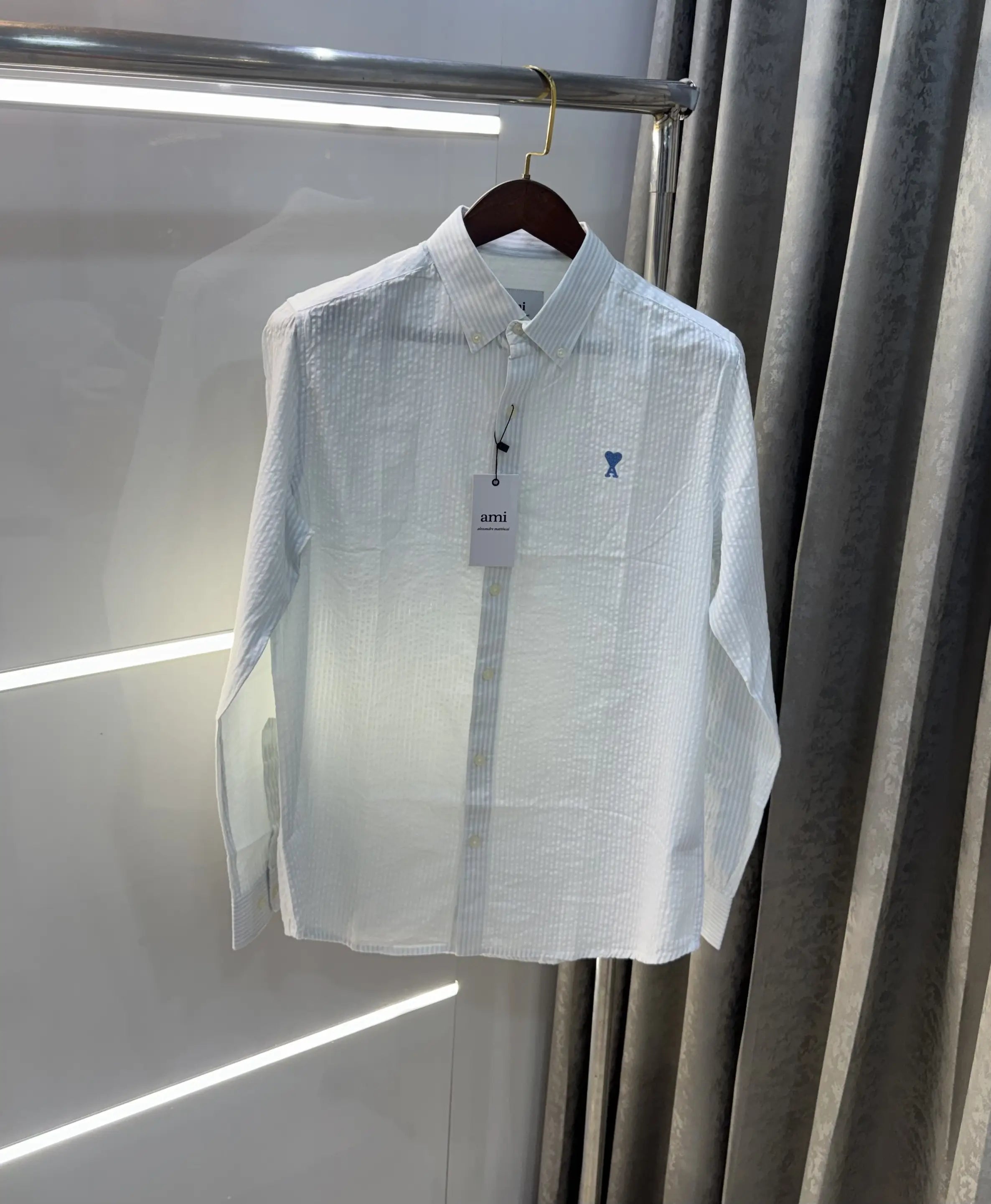 Ami Paris Sky Blue Embroidery Logo Premium Shirt Secondary image