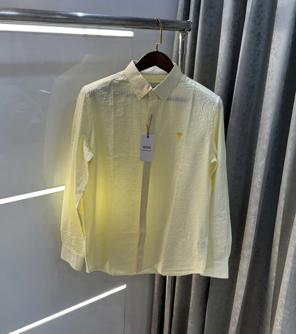 Ami Paris Yellow Embroidery Logo Premium Shirt