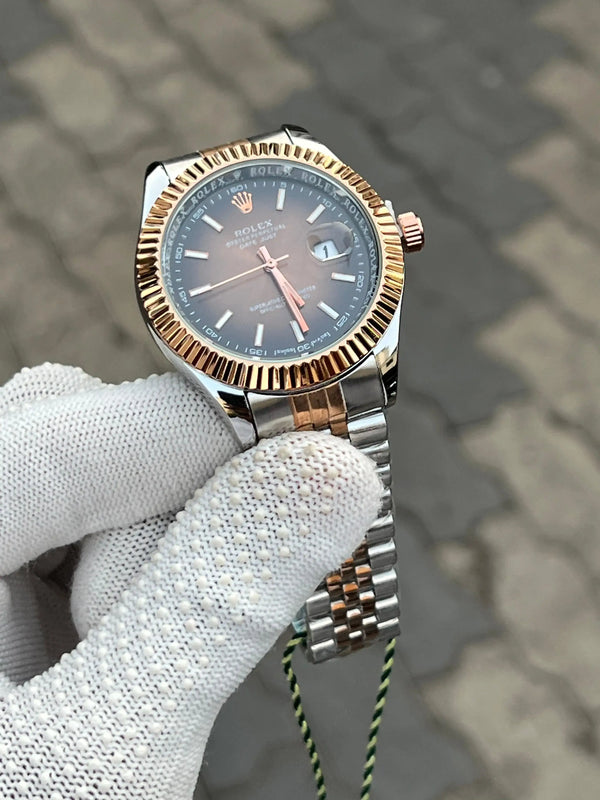 RolEx Date Just Two Tone Brown