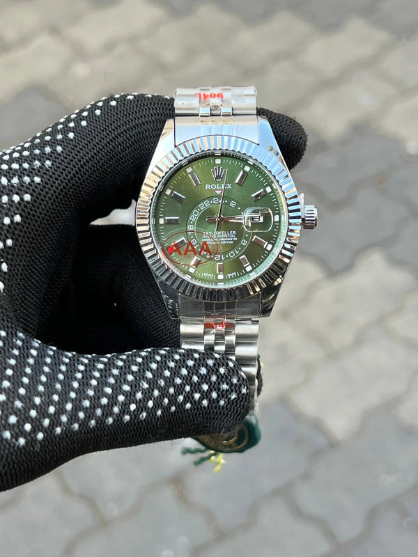 Role_-x.. Sky Dweller Silver Green