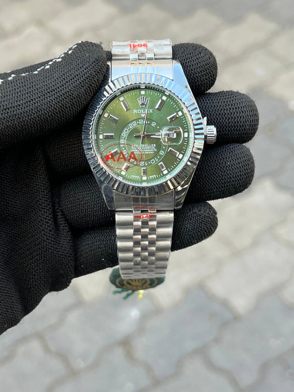 Role_-x.. Sky Dweller Silver Green