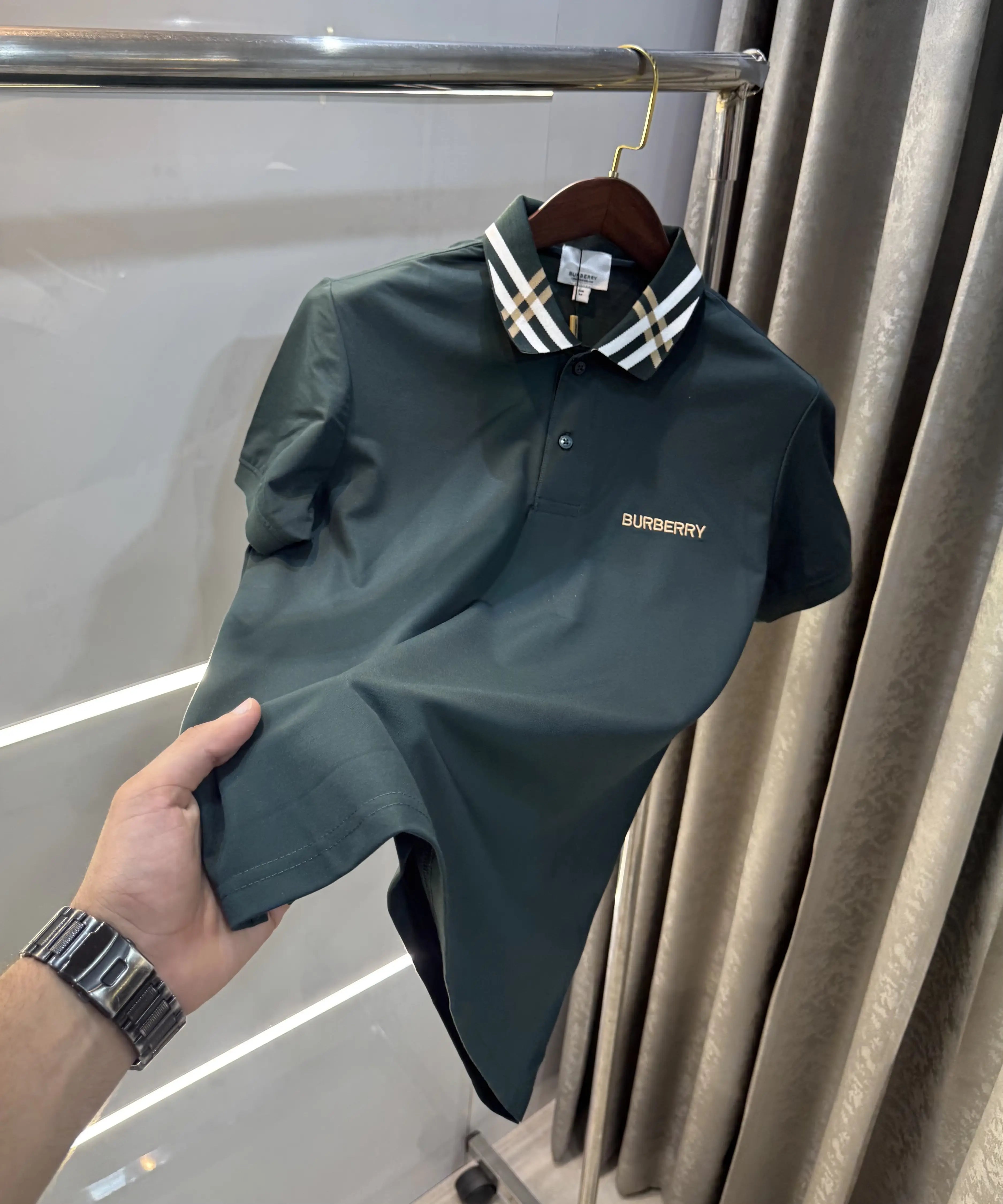 Burberr y Bottle Green Imported Polo T-Shirt Secondary image