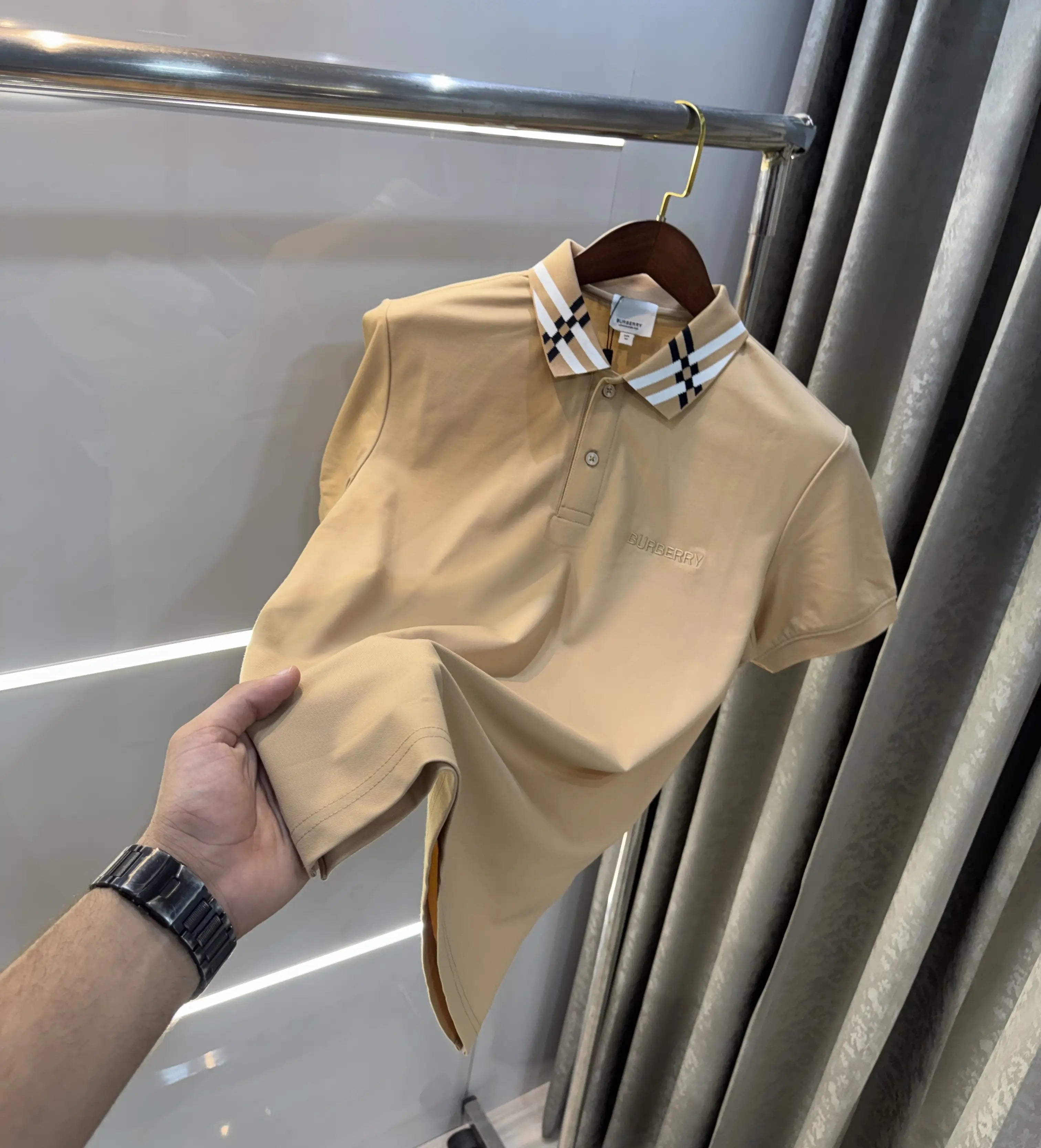 Burberr y Beige Imported Polo T-Shirt Main image