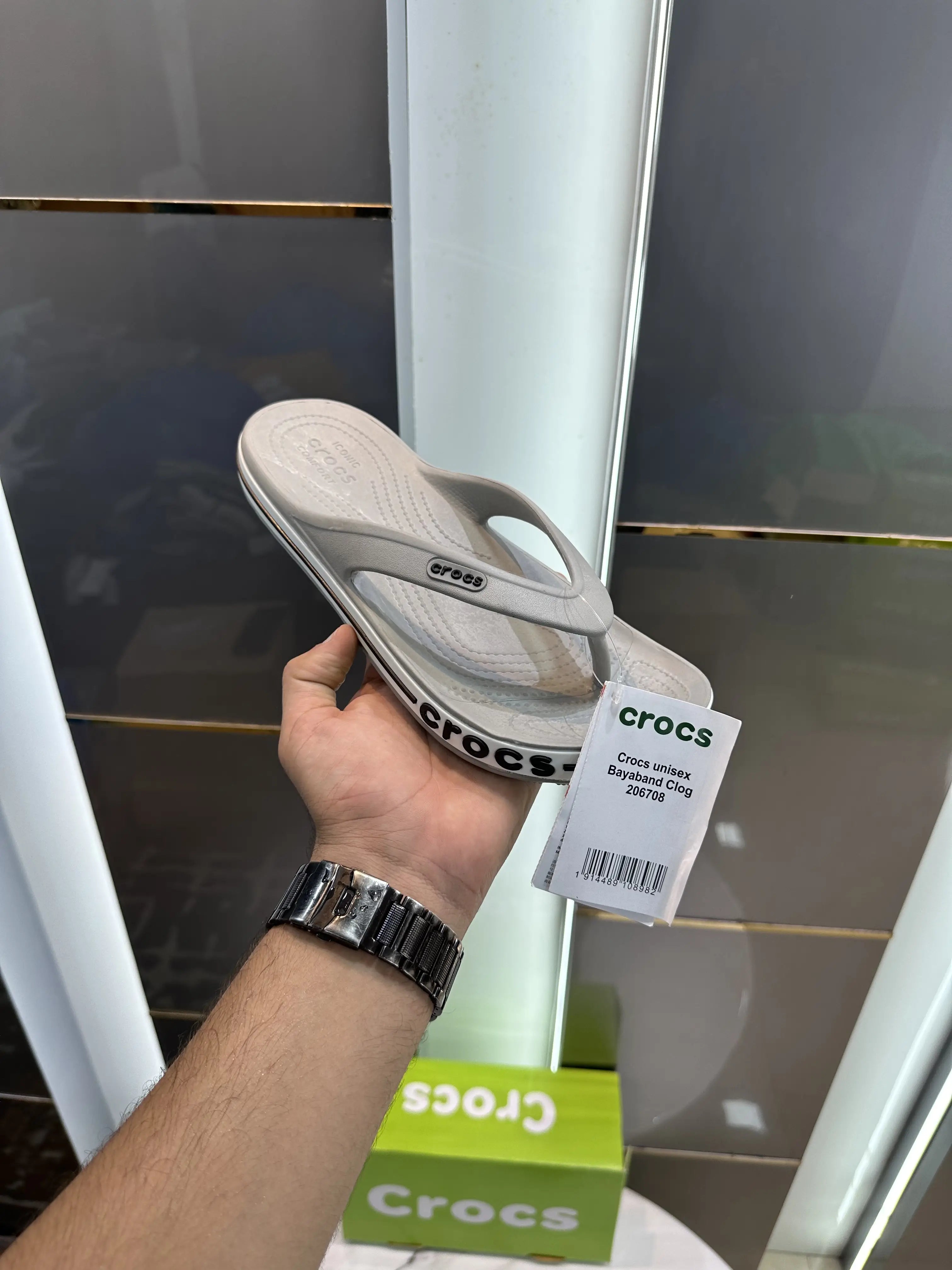 Crocs_Bayaband Grey Slides Secondary image