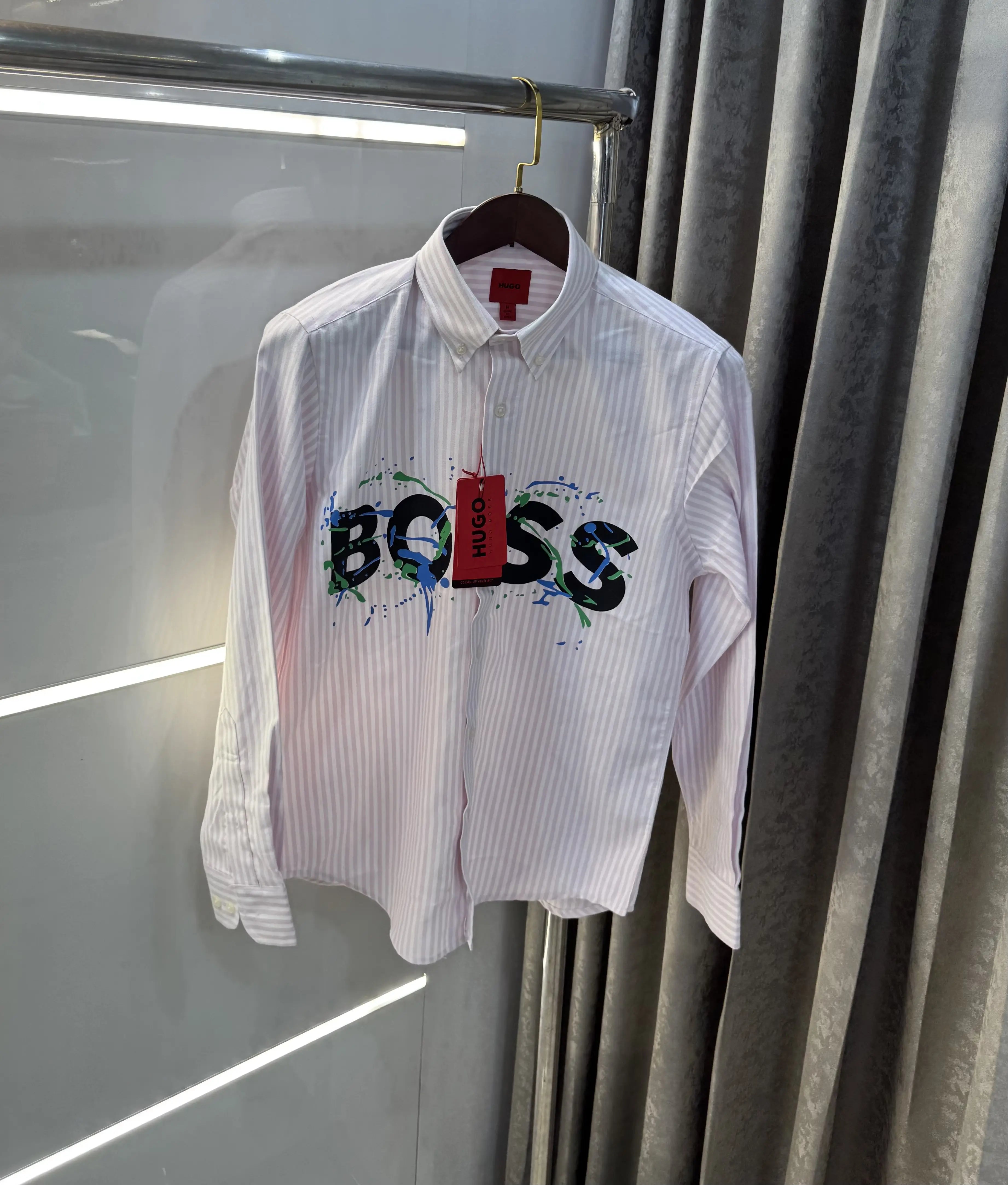 Hugo Boss Pink Logo Work Premium Shirt