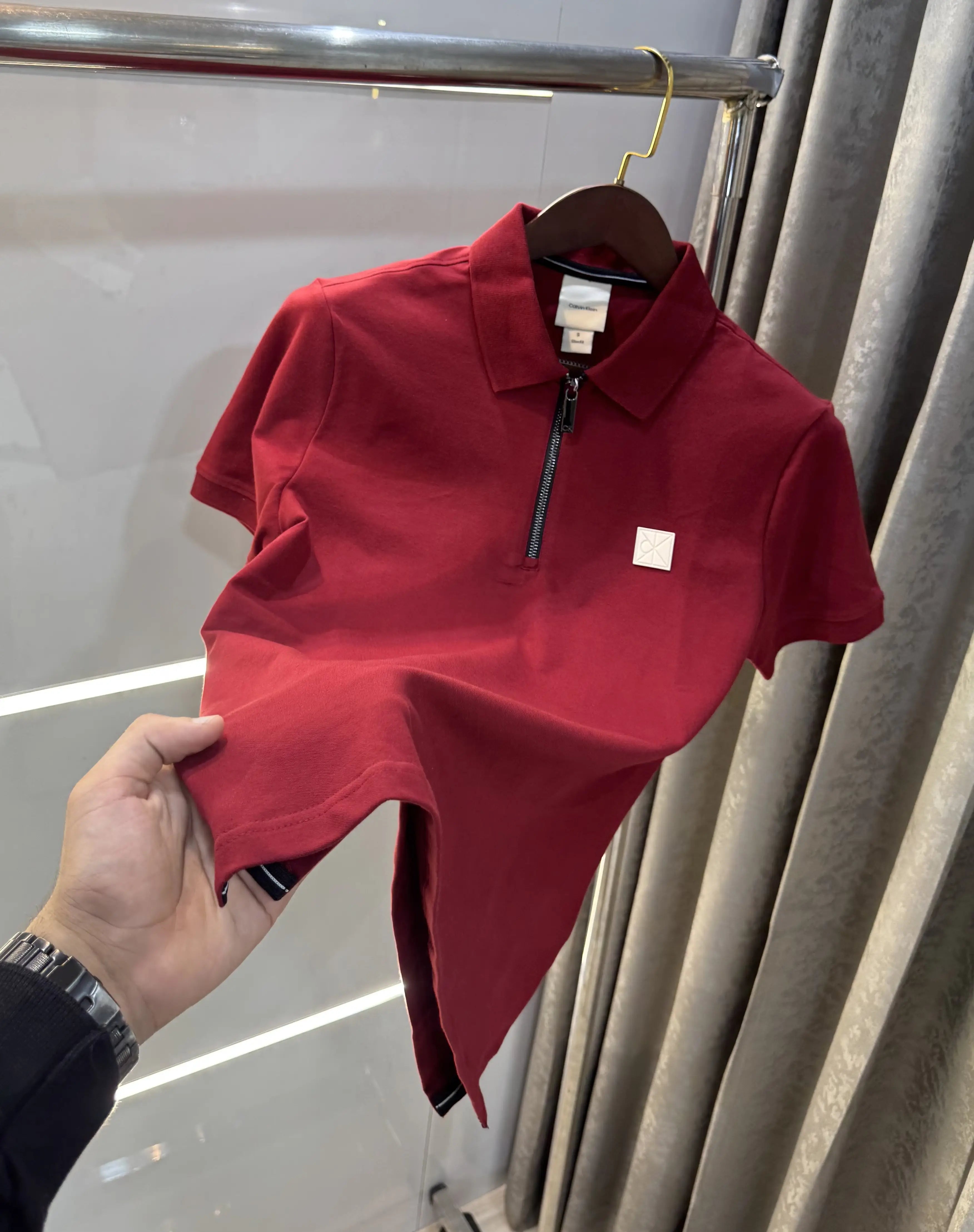 Calvin  Klein Maroon Premium Polo T-Shirt Main image