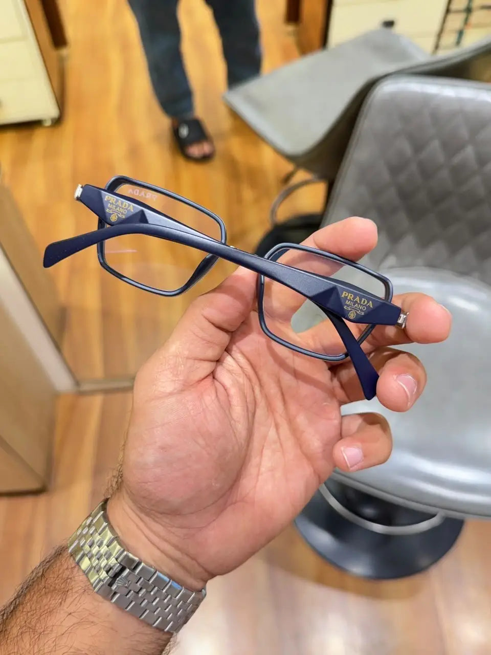 Prada 7381 silver blue plano Secondary image