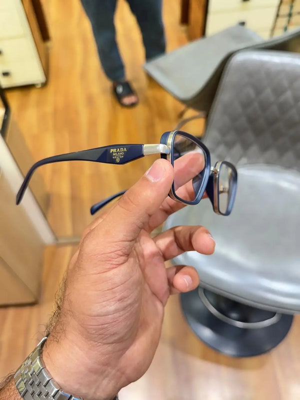 Prada 7381 silver blue plano