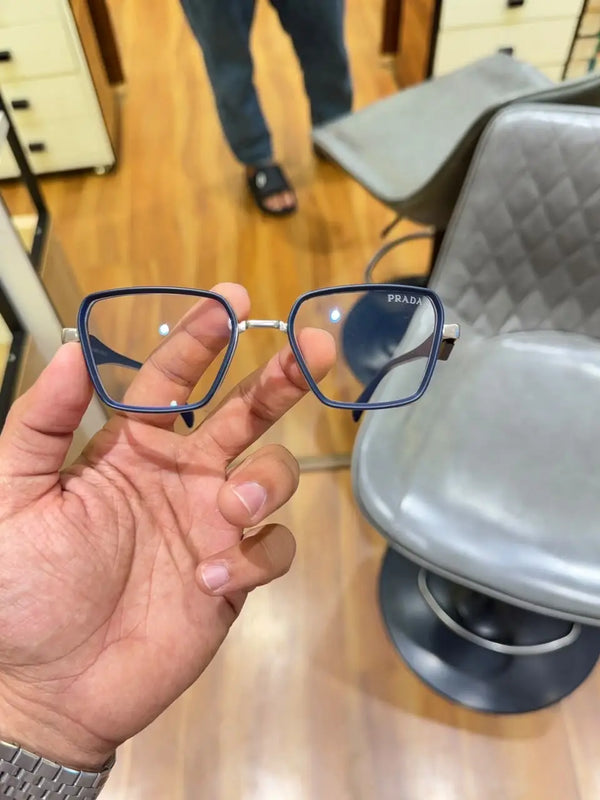 Prada 7381 silver blue plano