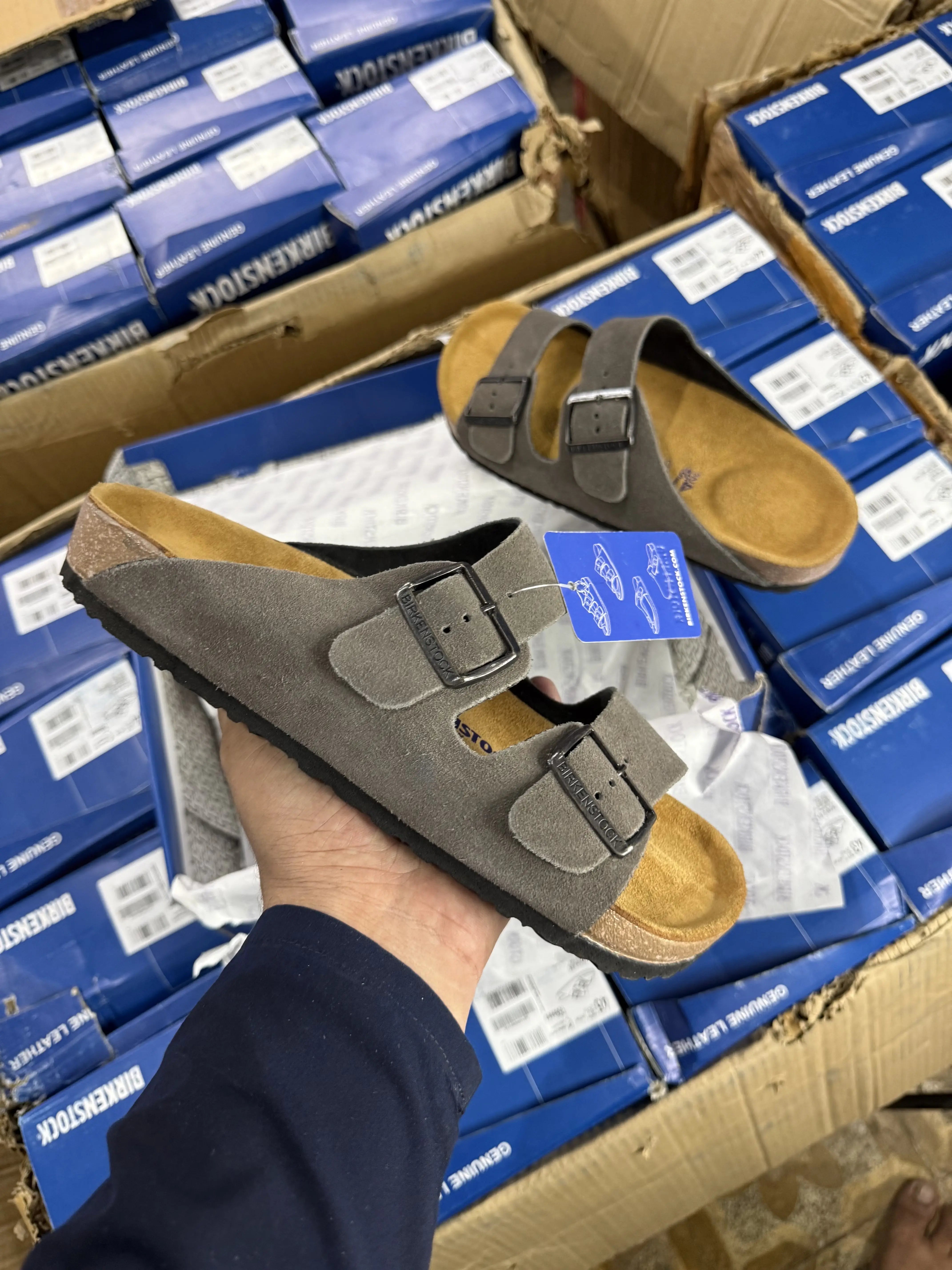 BIRKENSTOCK ARIZONA GREY SUEDE Main image